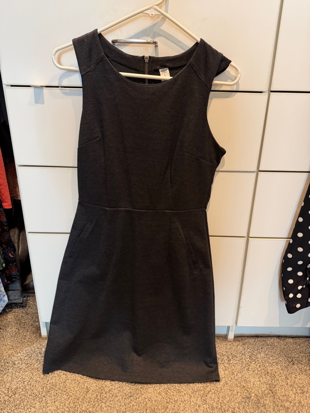 Classic dark grey Sheath Dress - Sleek Sleeveless Design.  Old navy